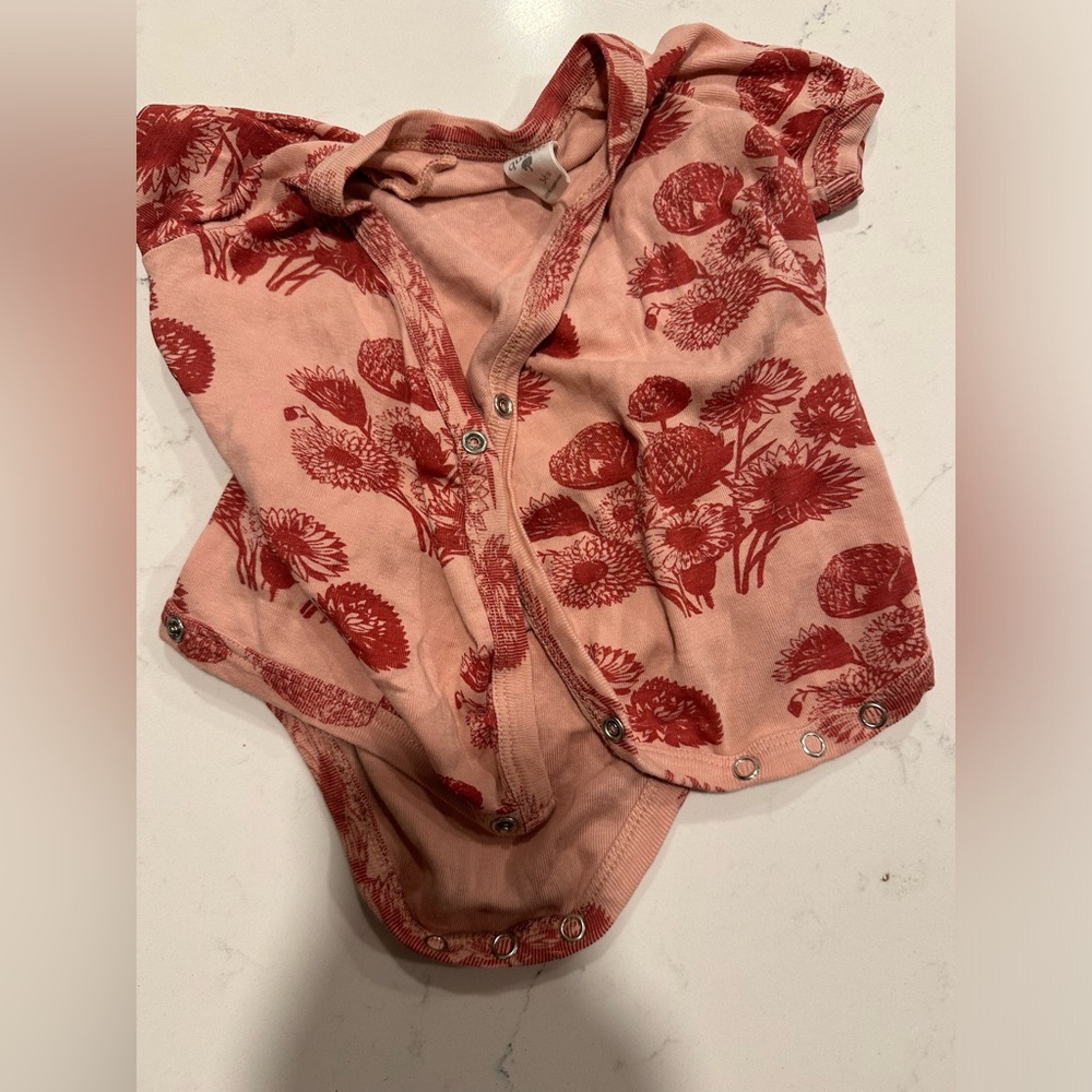 Kate Quinn kimono style onesie bodysuit red floral flower